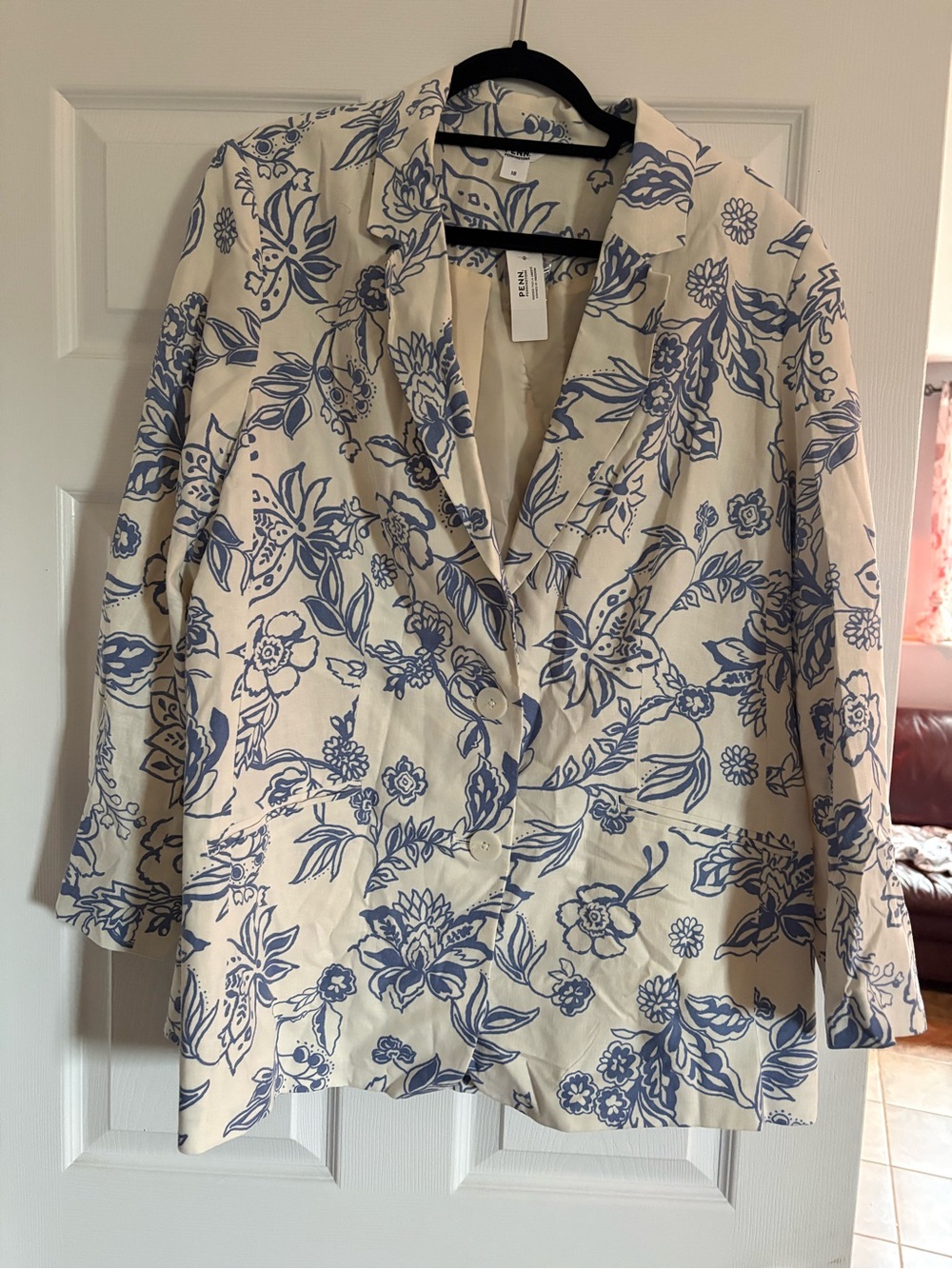 Penningtons Cream Blazer with Blue Floral Print